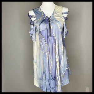 Stylish Cold Shoulder Dress with Zipper